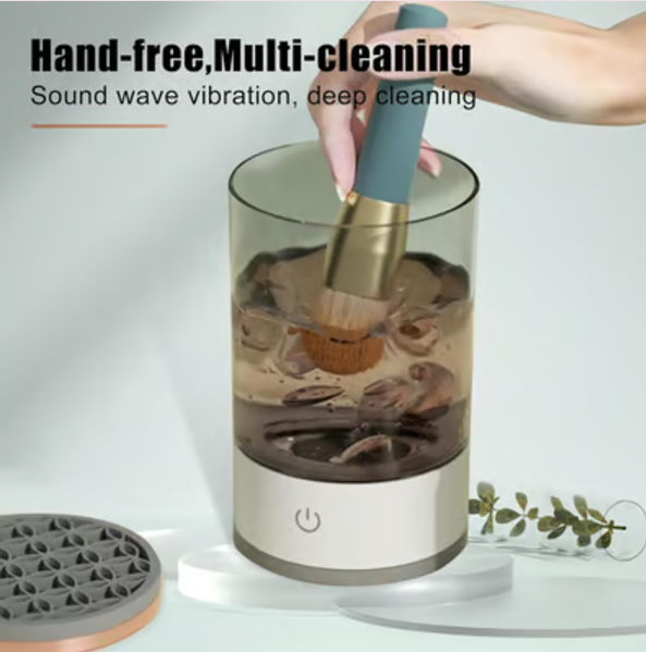 Nettoyeur, séchoir et rangement pour pinceaux de maquillage électriques
